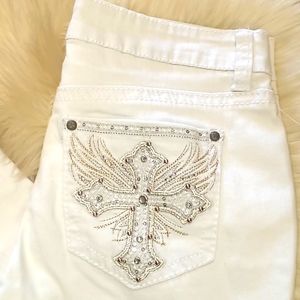 New Directions Weekend Bling Denim Capris